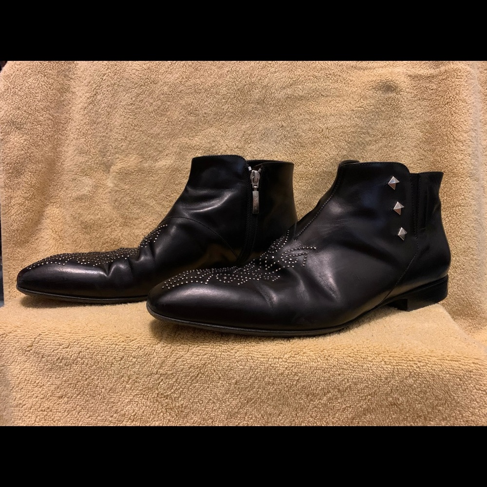 CESARE PACIOTTI BABY LUX LEATHER STUDDED BOOTS